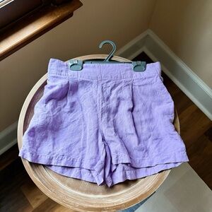 LOFT High Waist Purple Shorts